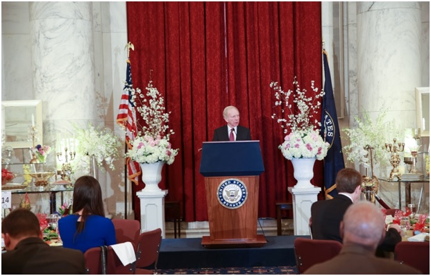Senator Joe Lieberman is speaking at Iranian New Year (Nowruz) Luncheon in Senate Kennedy Caucus Room, organized by Organization of Iranian American Communities-US (OIAC) on March 15, 2017.