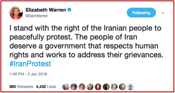 Tweet from Elizabeth Warren