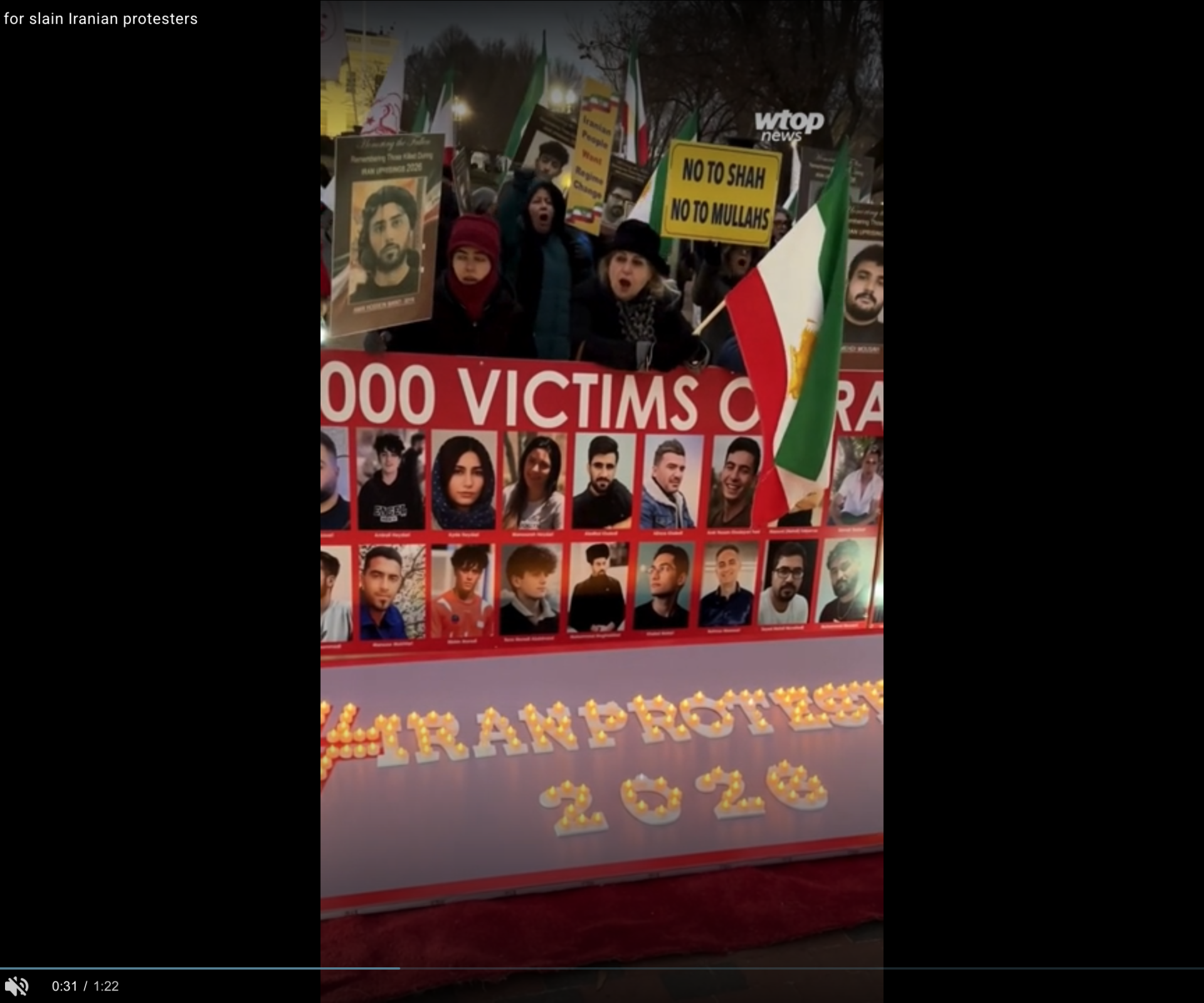 DC holds vigil for Iranian protesters killed during regime change in Iran